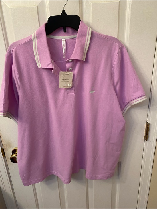Fabletics Tops - New!  Fabletics Lavender Polo Shirt with Contrast Trim